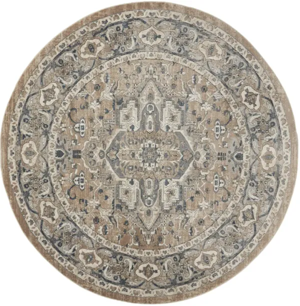 Quarry QUA05 Beige/Gray 7’10” x Round Rug
