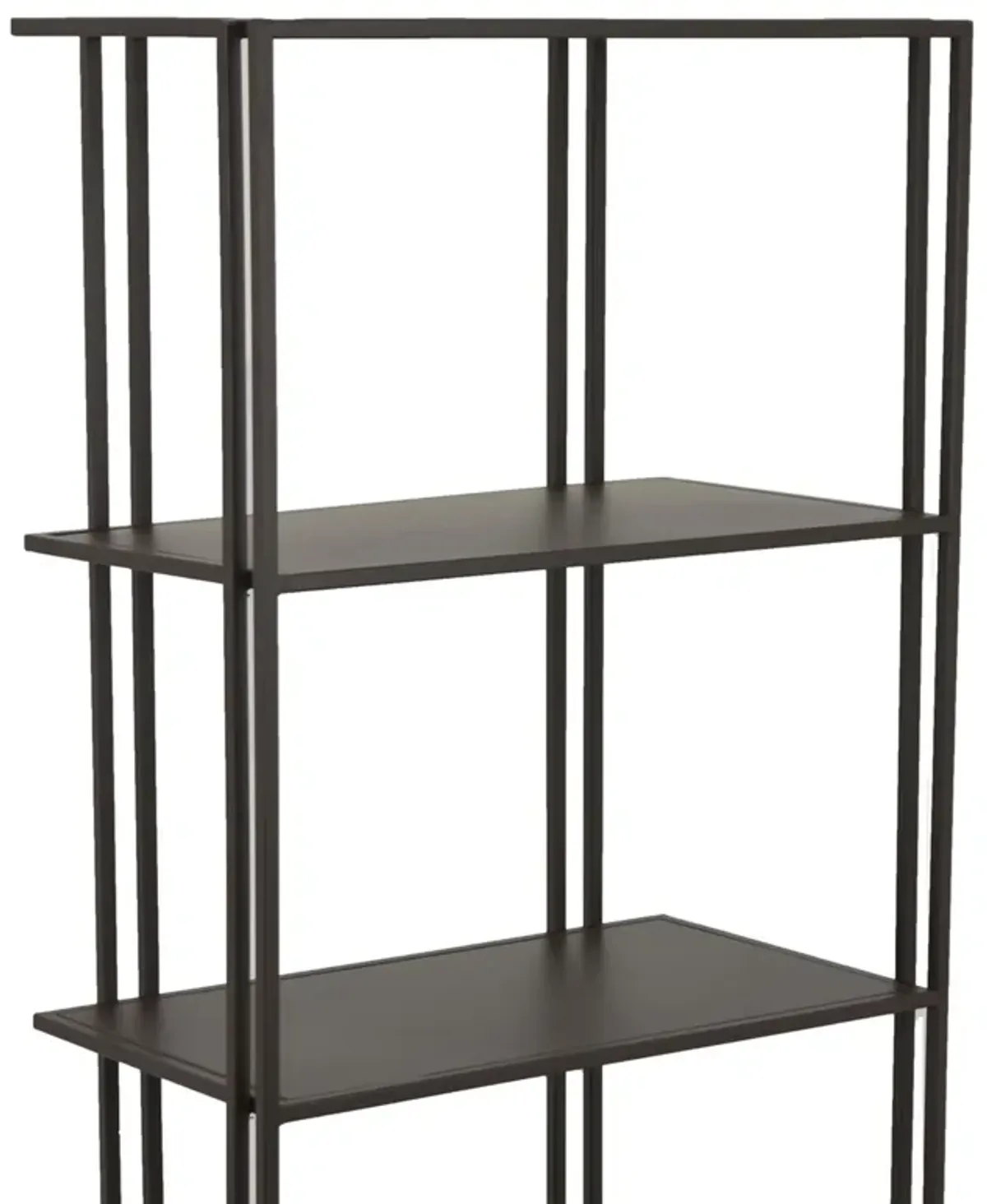 Bush Plant Display Stand, Modern 4 Tier Brown Metal Finish, 38 Inch - Benzara