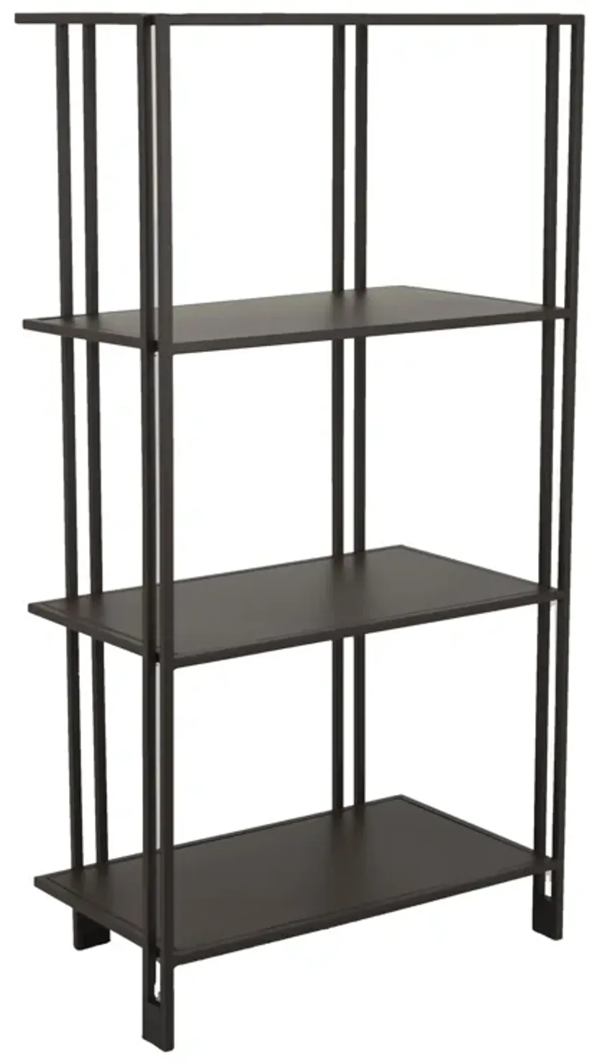 Bush Plant Display Stand, Modern 4 Tier Brown Metal Finish, 38 Inch - Benzara