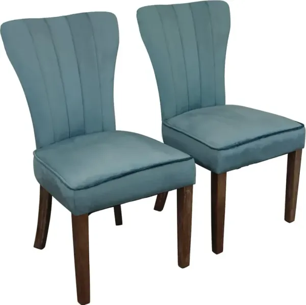 Transitional Inwood Side Chair Velvet 2-Piece Set