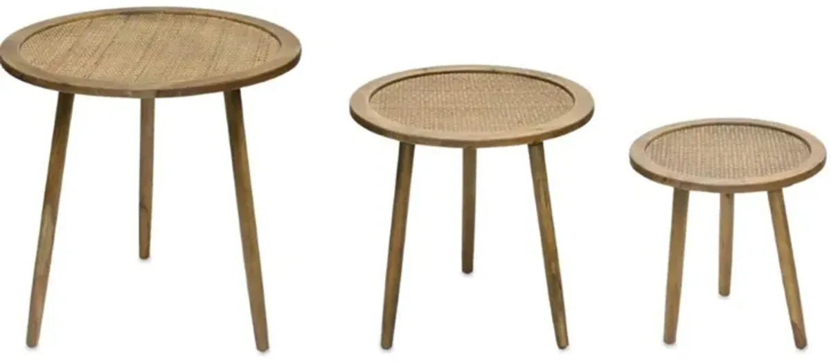 Accent Table (Set of 3) 16"D x 16"H, 20"D x 20"H, 24"D x 24"H Wood