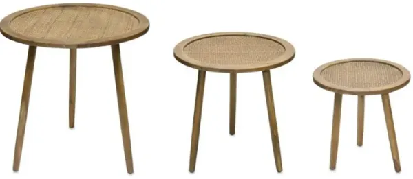 Accent Table (Set of 3) 16"D x 16"H, 20"D x 20"H, 24"D x 24"H Wood