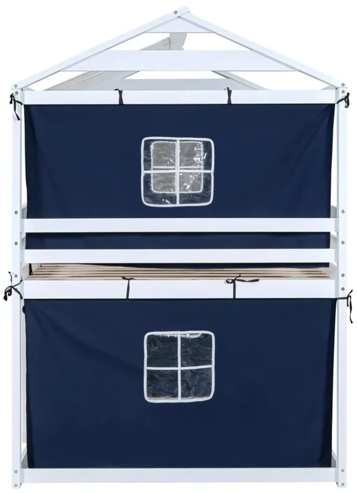 Merax Wood House Bunk Bed with Tent