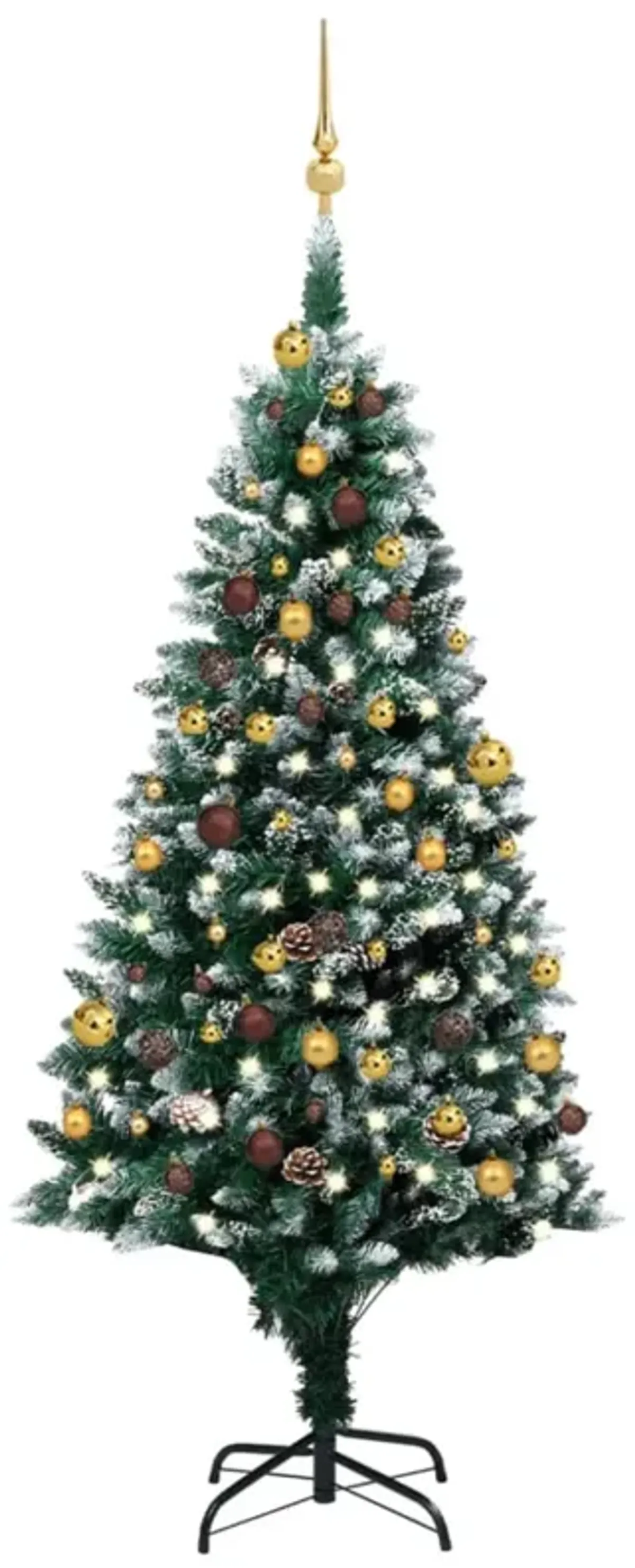 vidaXL Artificial Christmas Tree with LEDs&Ball Set&Pinecones 70.9"