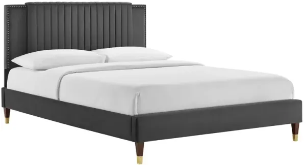 Modway - Zahra Channel Tufted Performance Velvet Queen Platform Bed