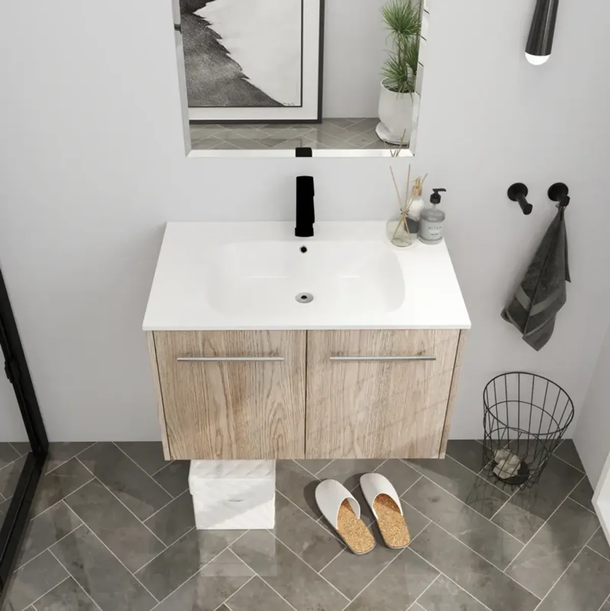 30 Inch Wall Mounted Bathroom Vanity