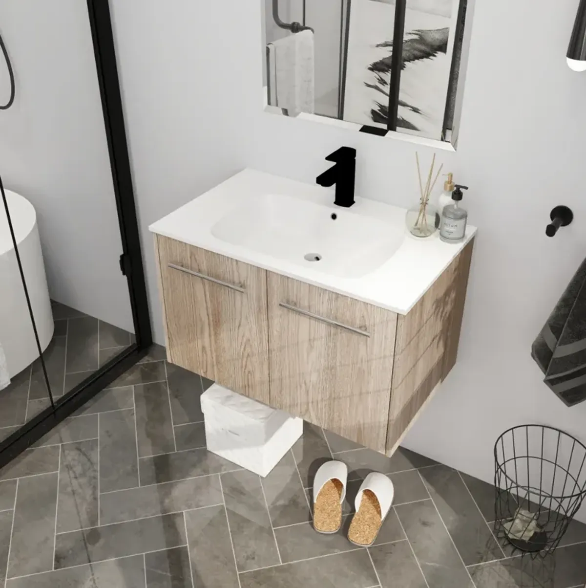 30 Inch Wall Mounted Bathroom Vanity