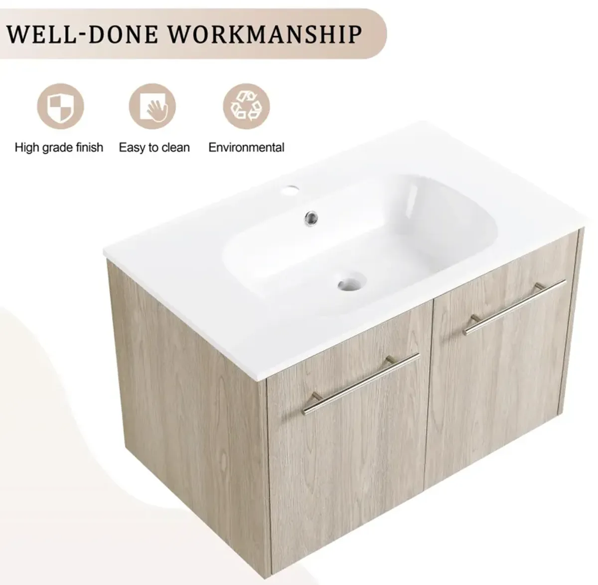 30 Inch Wall Mounted Bathroom Vanity