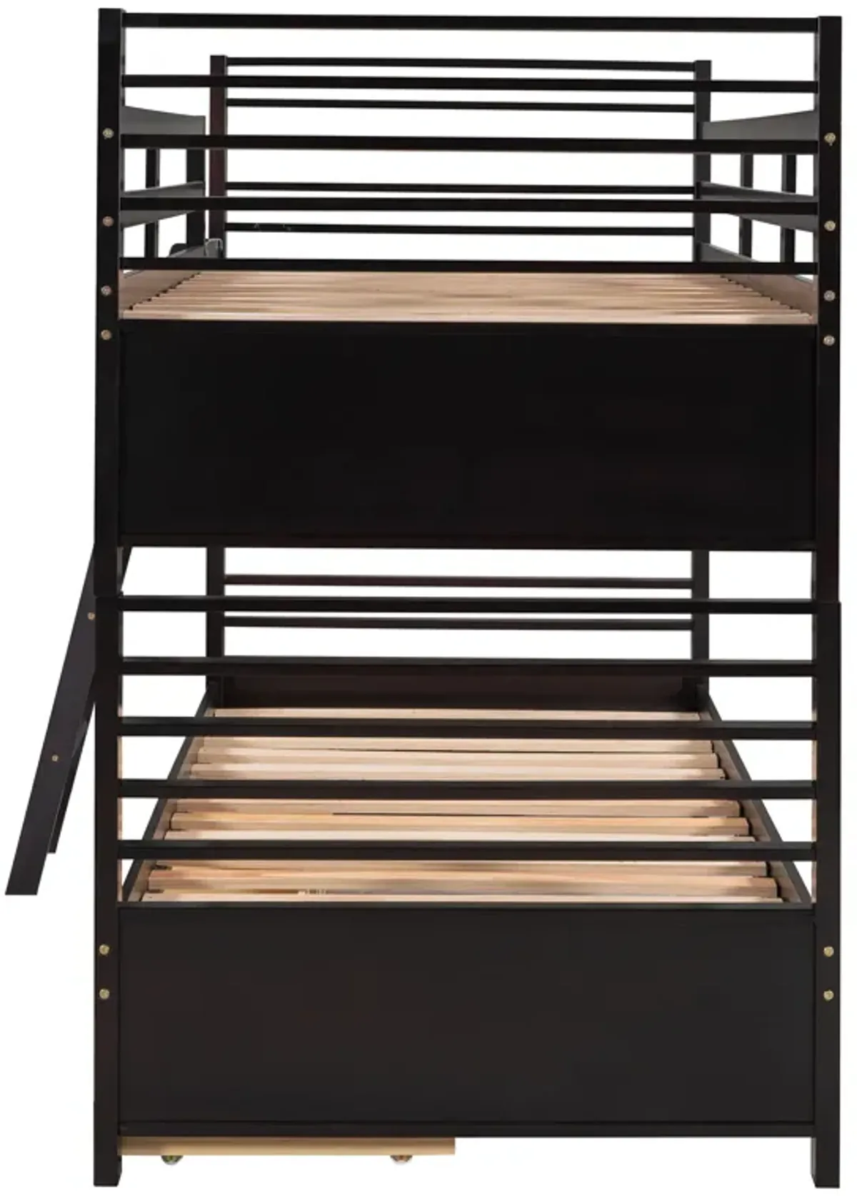 Merax Solid Wood Bunk Bed with Two Storage Drawers