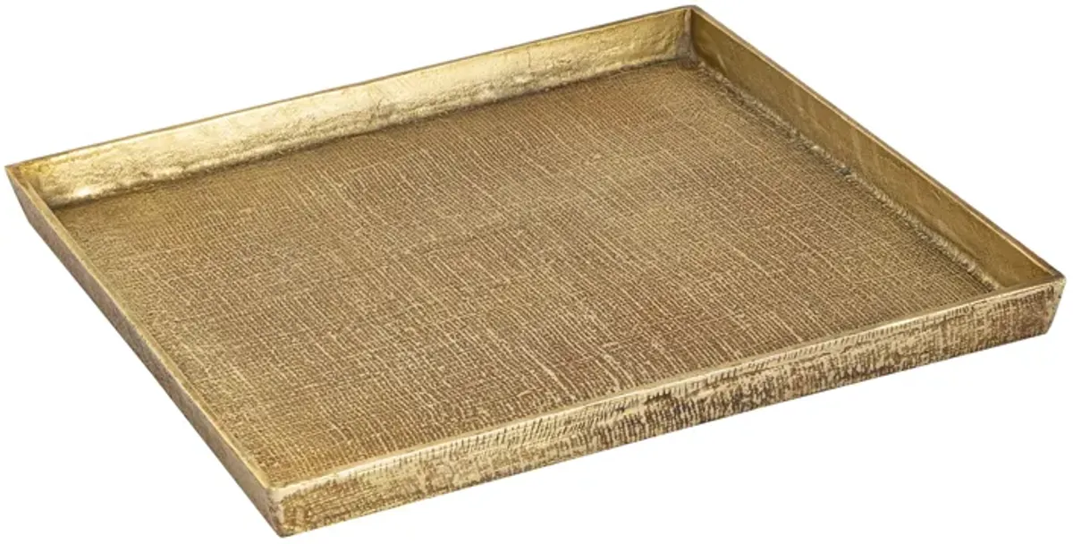 Square Linen Gold Tray