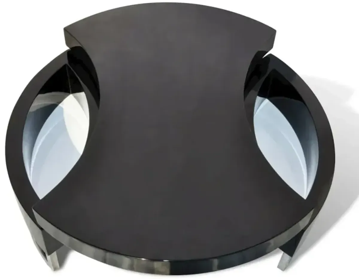 vidaXL Coffee Table Shape-Adjustable High Gloss Black, 240425