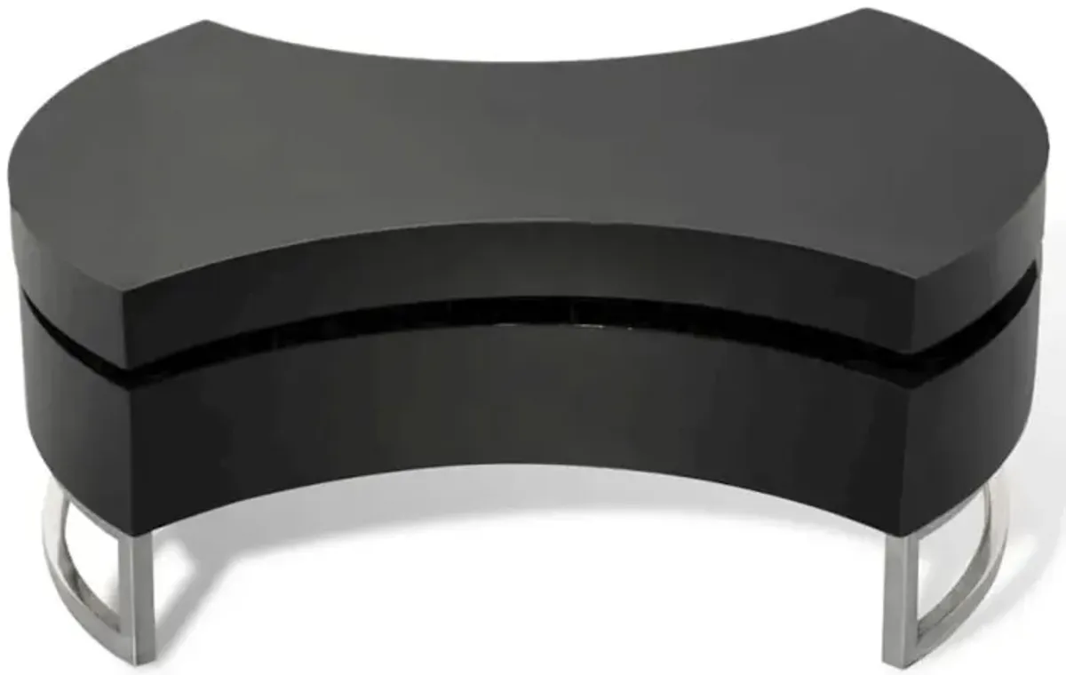vidaXL Coffee Table Shape-Adjustable High Gloss Black, 240425