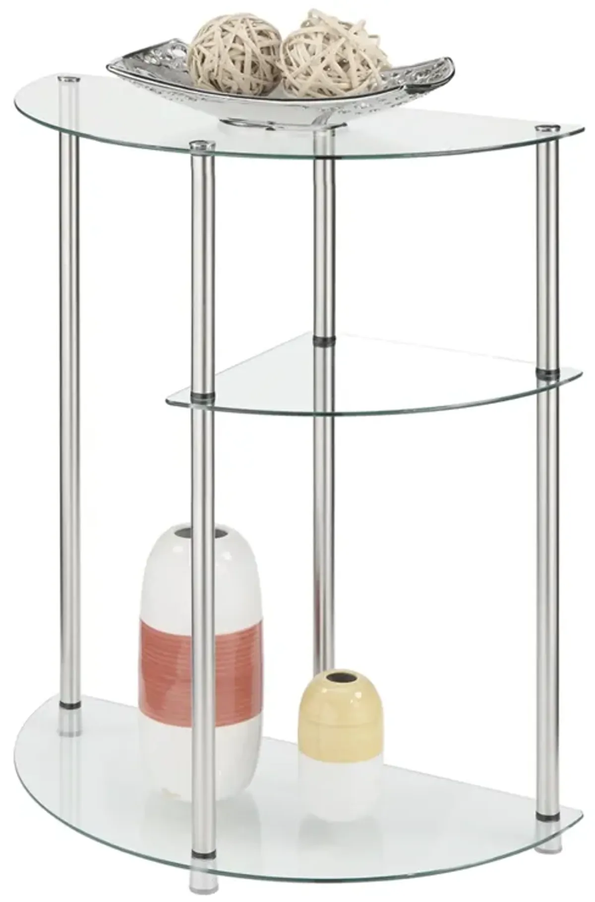 Convenience Concepts Designs2Go Classic Glass 3 Tier Display Entryway Table, Glass