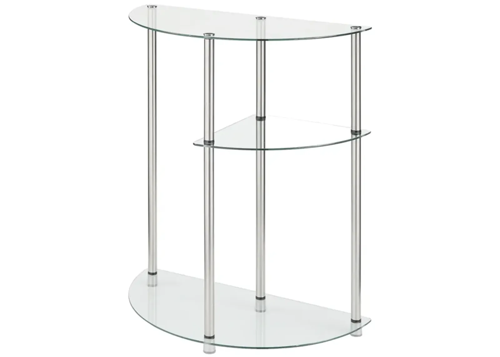 Convenience Concepts Designs2Go Classic Glass 3 Tier Display Entryway Table, Glass