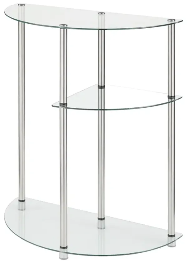 Convenience Concepts Designs2Go Classic Glass 3 Tier Display Entryway Table, Glass