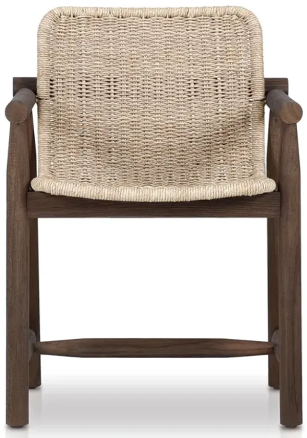 Dume Outdoor Vintage White Dining Armchair