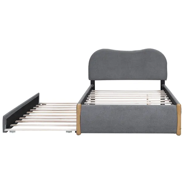 Merax Upholstered Platform Bed with Trundle