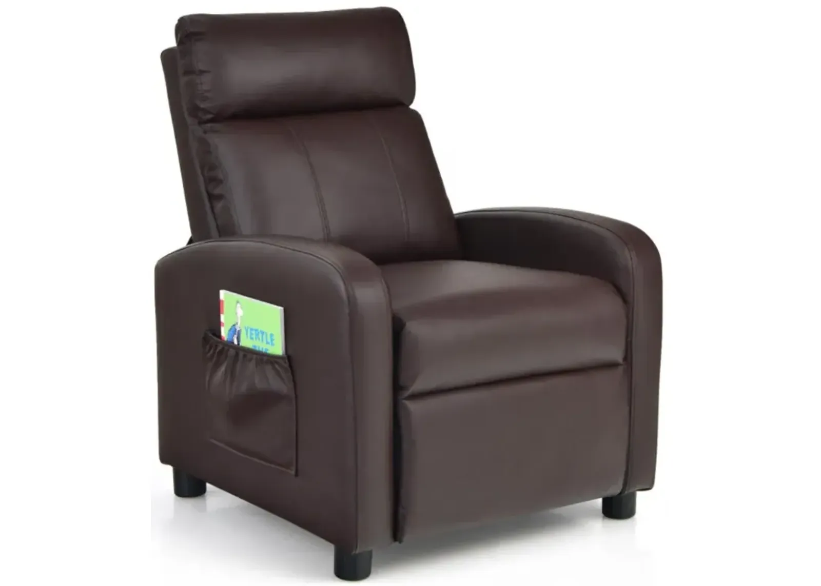 Hivvago Ergonomic PU Leather Kids Recliner Lounge Sofa for 3-12 Age Group