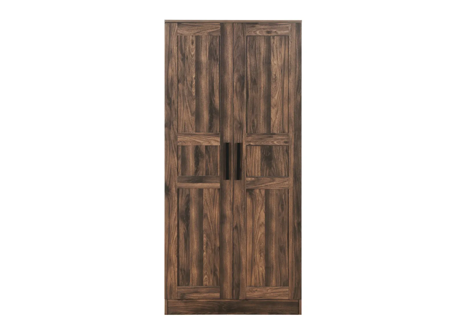 Merax 2-Door Wooden Wardrobe with LED and 4 Storage Shelves