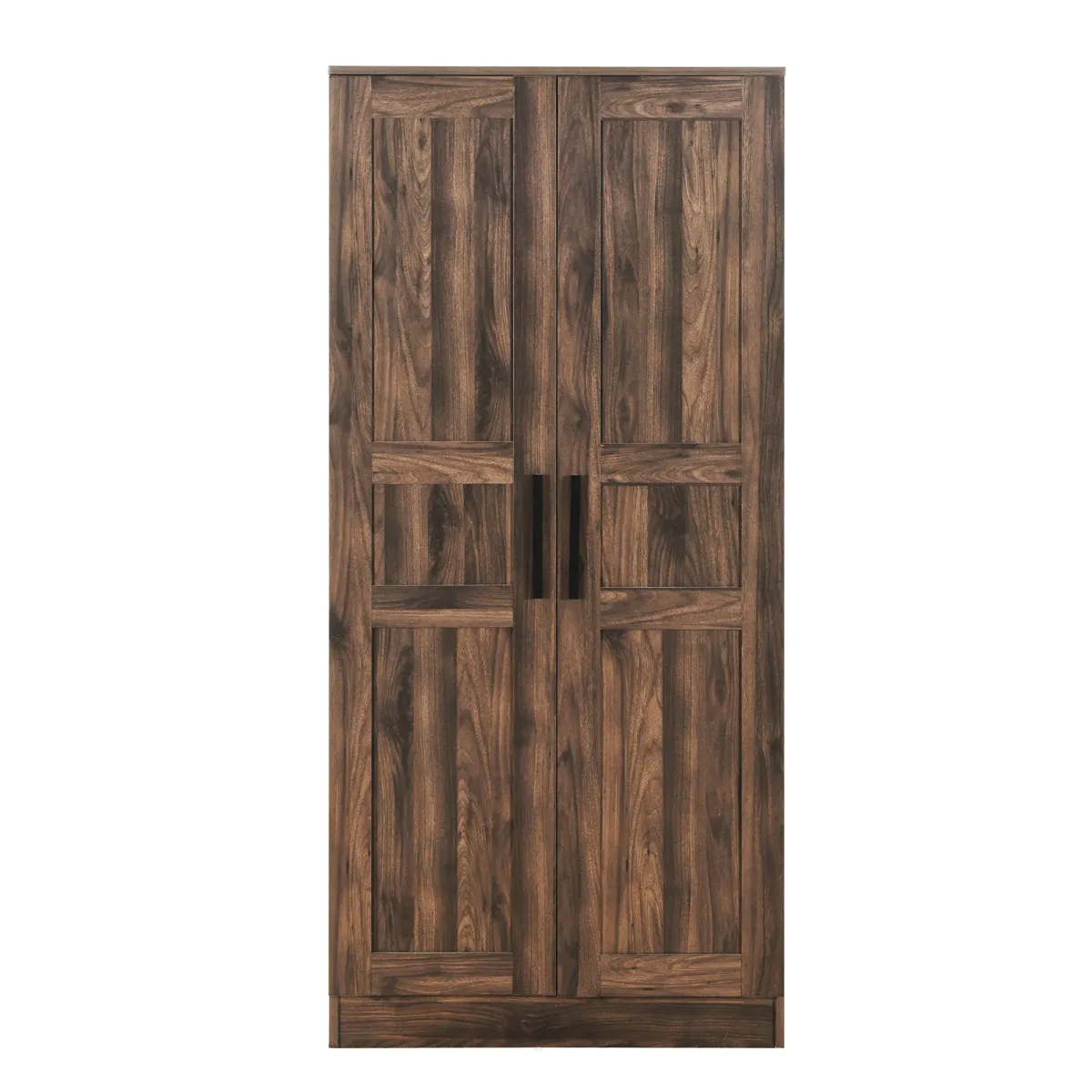 Merax 2-Door Wooden Wardrobe with LED and 4 Storage Shelves