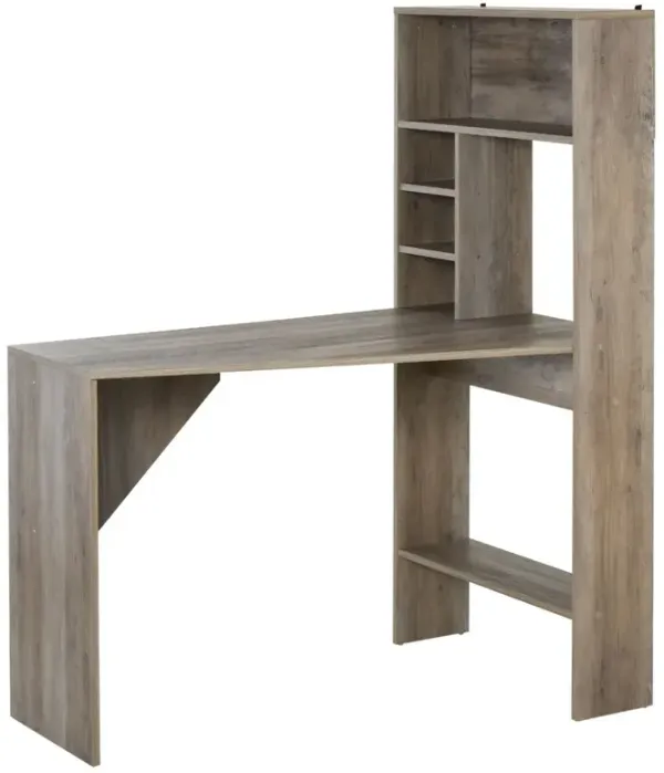 Nordic Wooden Desk: Grey, PC/Laptop Table, Hutches Storage Shelf