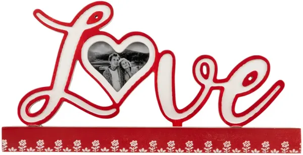 Heart and Floral "Love" Valentine's Day Photo Frame - 12"