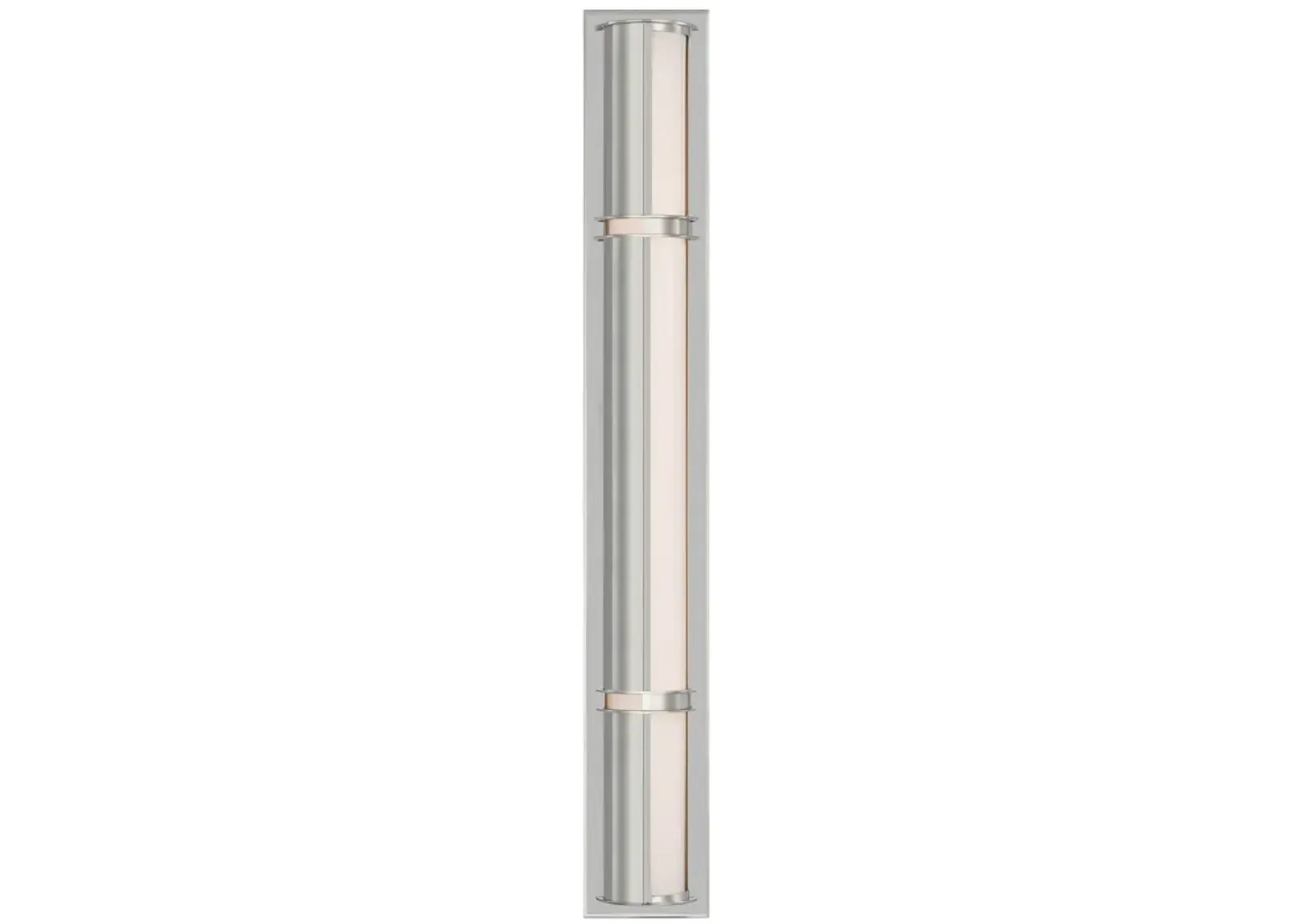 Strever 32" Shielded Bath Light in Polished Nickel with White Glass