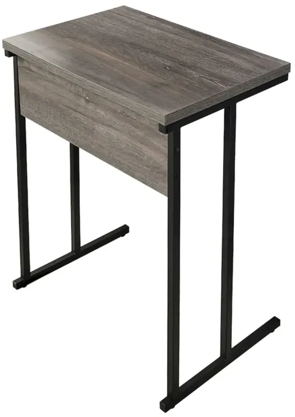 FC Design Klair Living Wood Top and Metal Base TV Tray in Rustic Gray