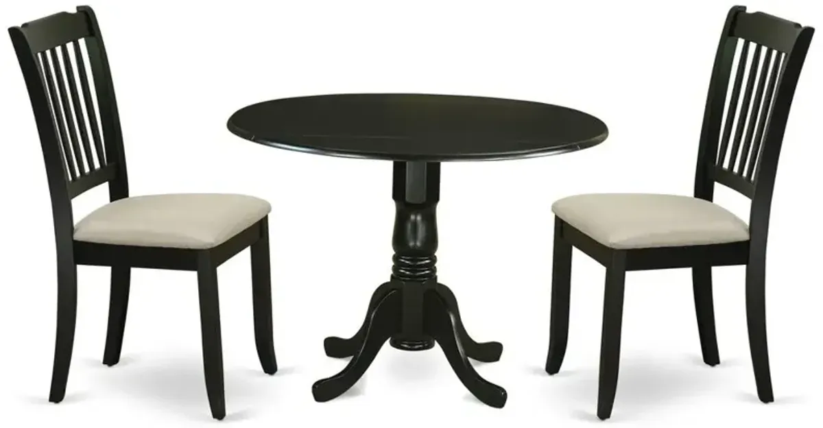 Dining Room Set Black, DLDA3-BLK-C