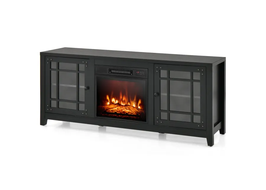 58 Inch Fireplace TV Stand with Adjustable Shelves for TVs up to 65 Inch