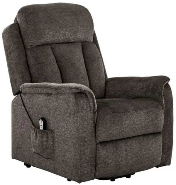 38 Inch Rocker Recliner, Brown Fabric Upholstery, Coil and Foam Seating-Benzara