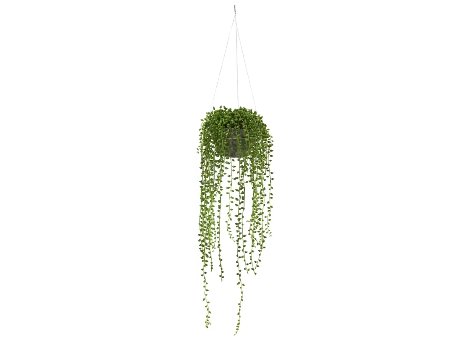 HomPlanti String of Pearl Artificial Plant Hanging Basket