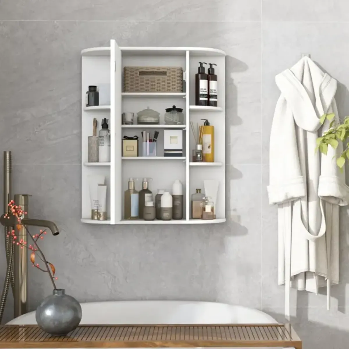 Hivvago Bathroom Wall Medicine Cabinet with Mirror Door Removable and Adjustable Shelves for Bathroom