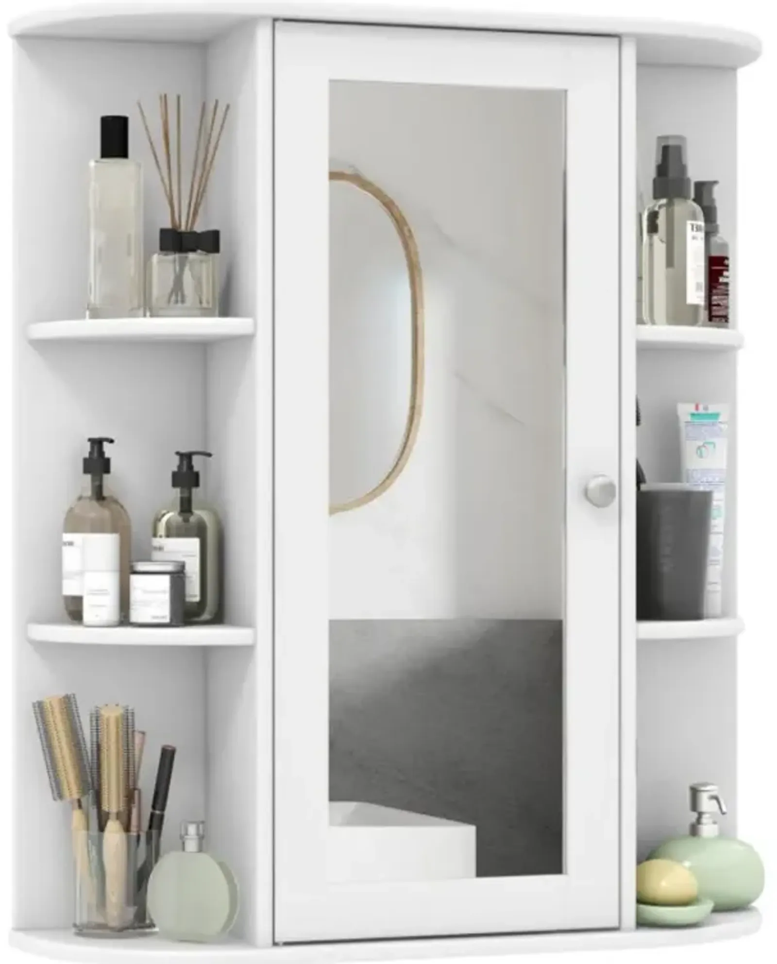 Hivvago Bathroom Wall Medicine Cabinet with Mirror Door Removable and Adjustable Shelves for Bathroom