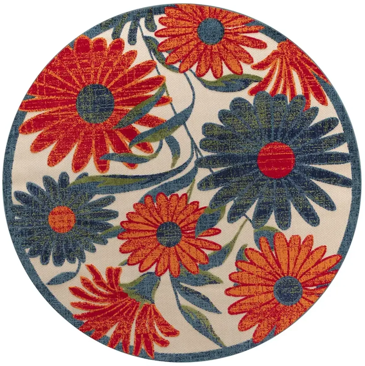 Aloha ALH33 Ivory/Multicolor 5'3" x Round Rug