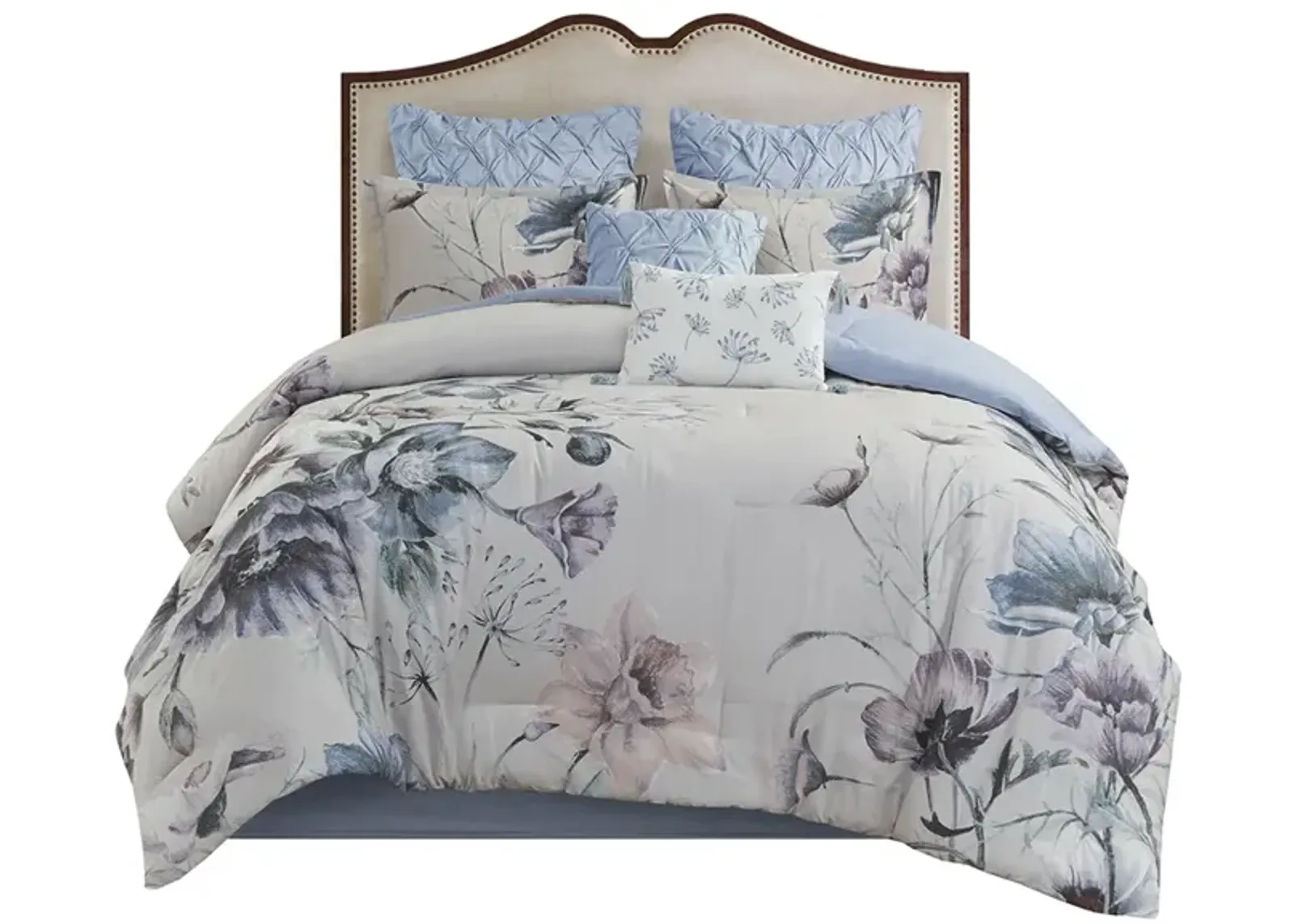 Gracie Mills Kyrie 8-Piece Cotton Printed Comforter Set