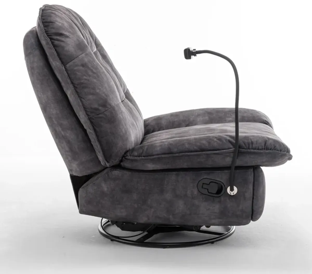 Merax Velvet Reclining Lazy Chair with Mobile Phone Holder