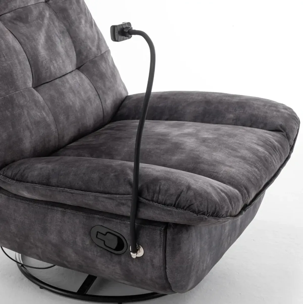 Merax Velvet Reclining Lazy Chair with Mobile Phone Holder