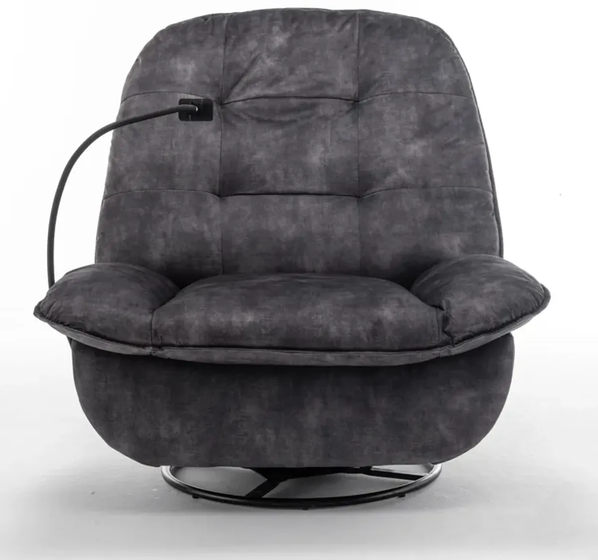 Merax Velvet Reclining Lazy Chair with Mobile Phone Holder