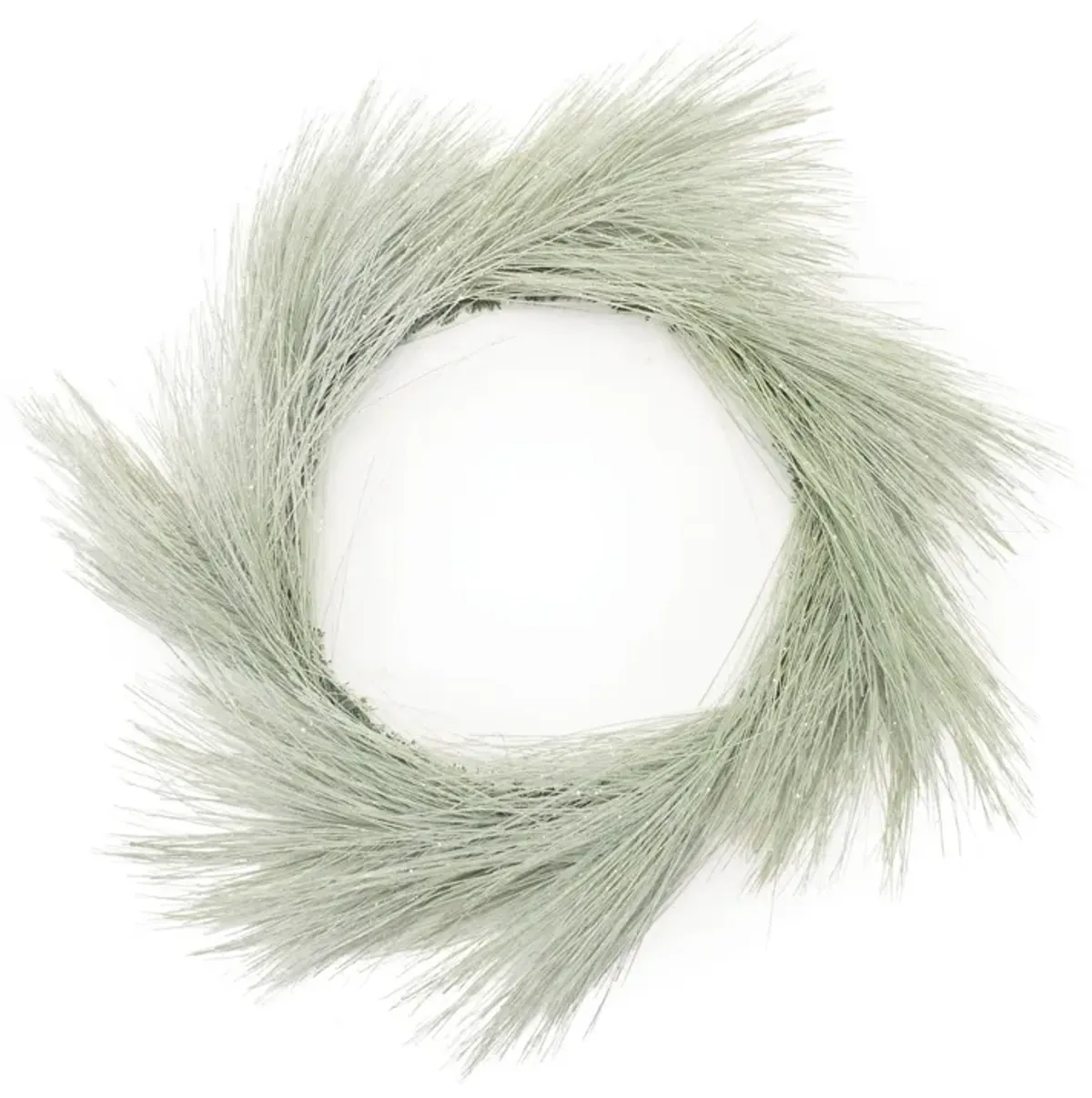 Snow-Frosted Long Needle Pine Wreath – Faux Christmas Greenery Wreath for Rustic Holiday and Winter Home Décor