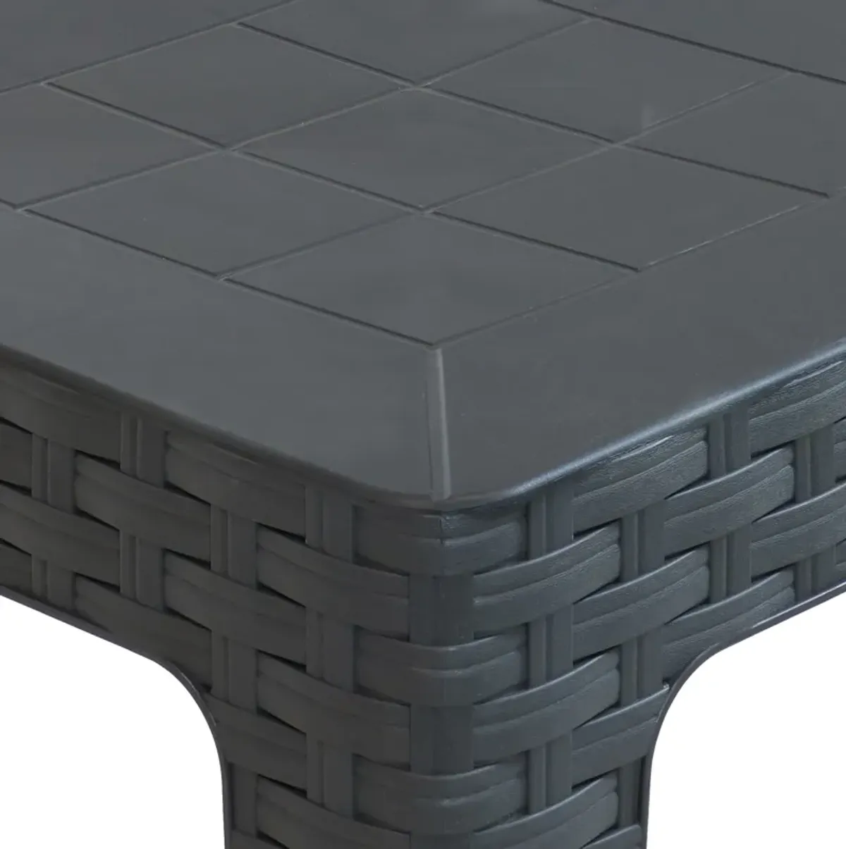 Sunnydaze 18.5 in Plastic Square Patio Side Table