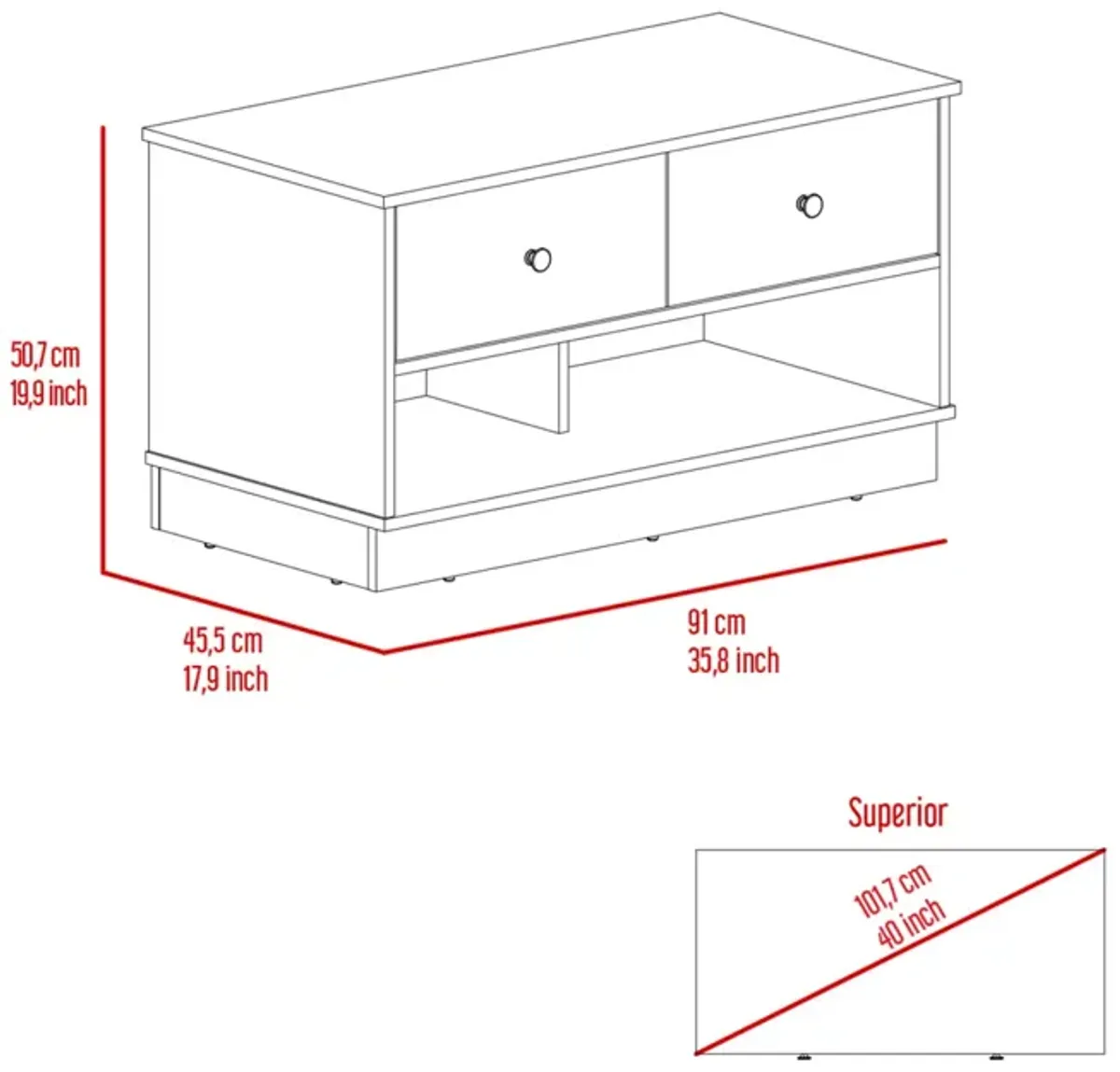 Willamette Rectangle 2-Shelf 2-Drawer Storage Bench Black Wengue