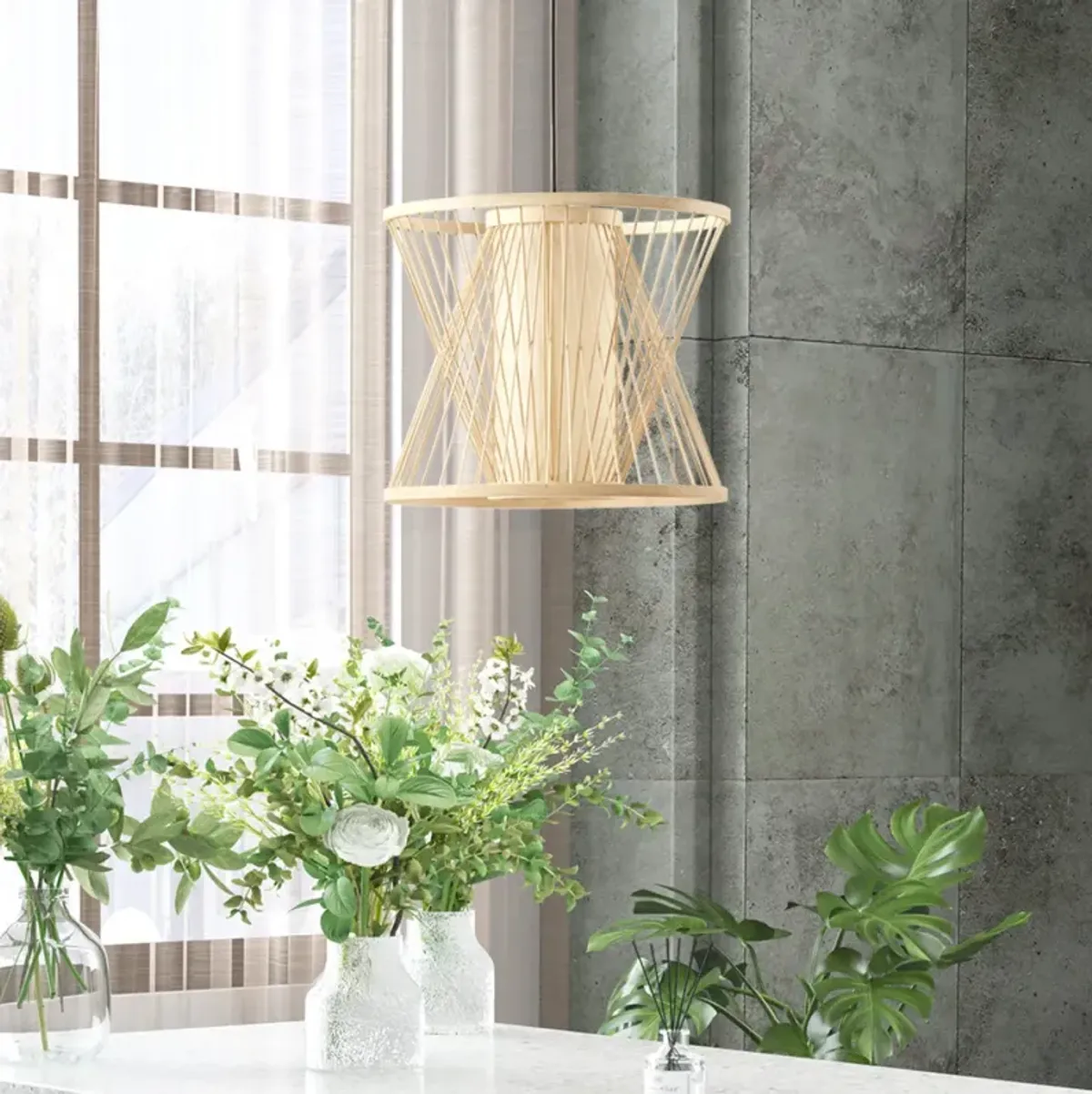Aria Geodesic Bamboo Pendant