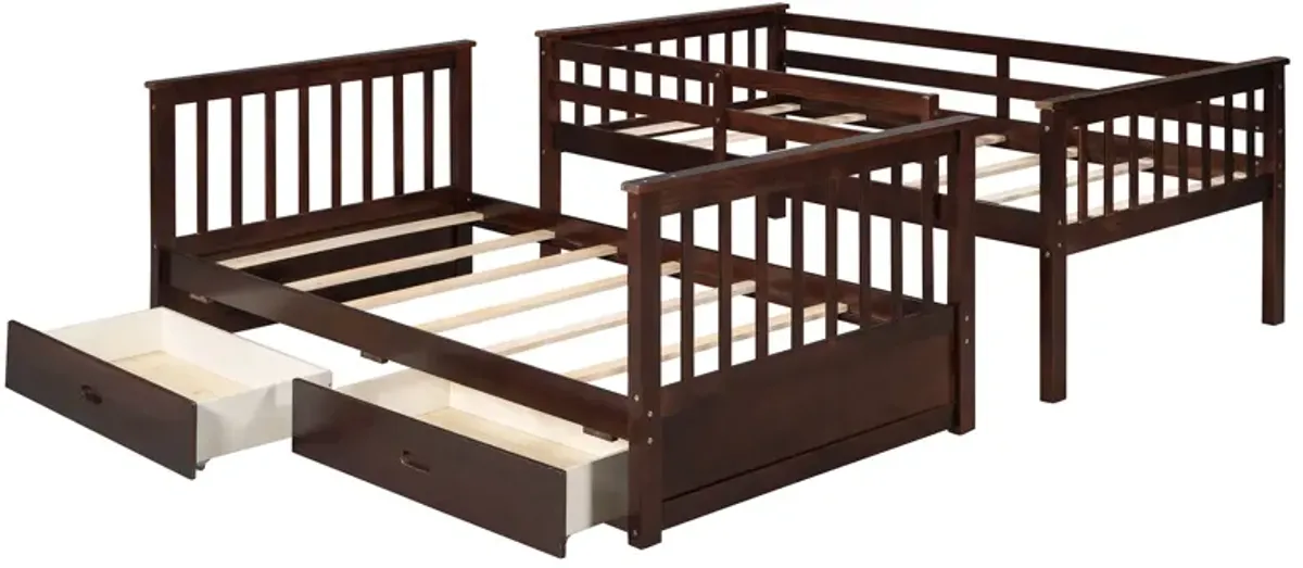 Merax Bunk Bed with Ladders and 2 Storage Drawers
