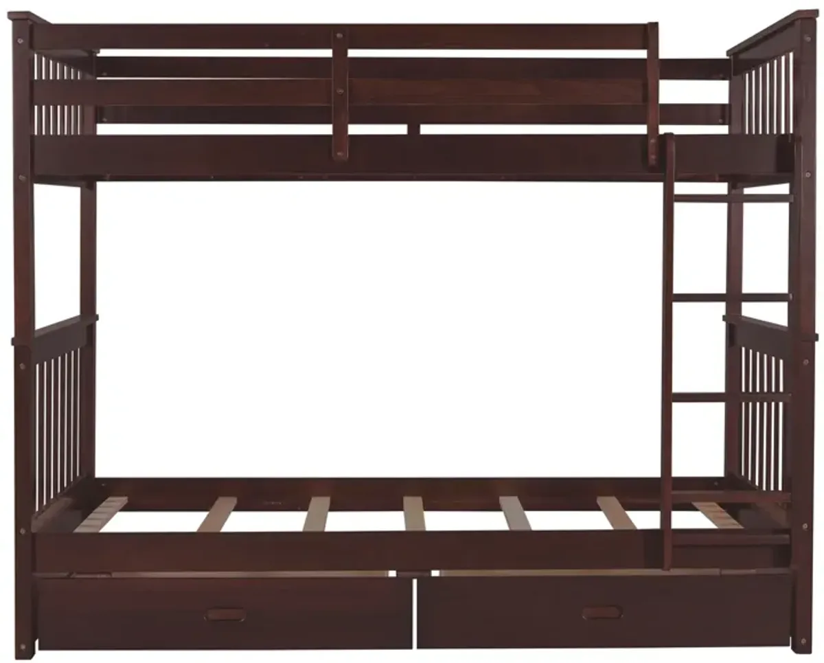Merax Bunk Bed with Ladders and 2 Storage Drawers