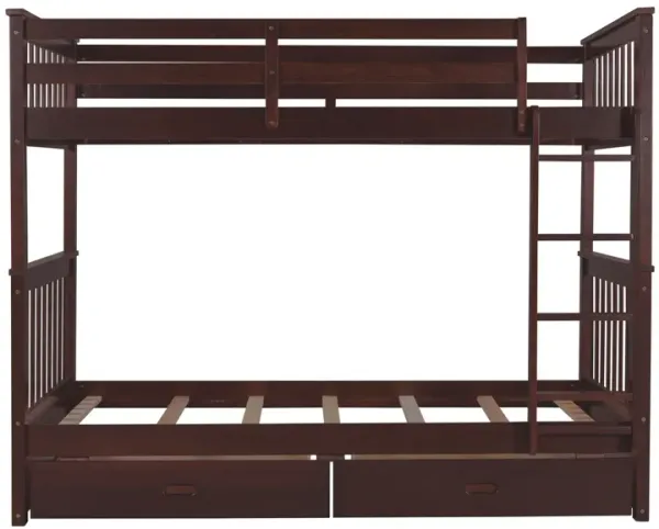 Merax Bunk Bed with Ladders and 2 Storage Drawers