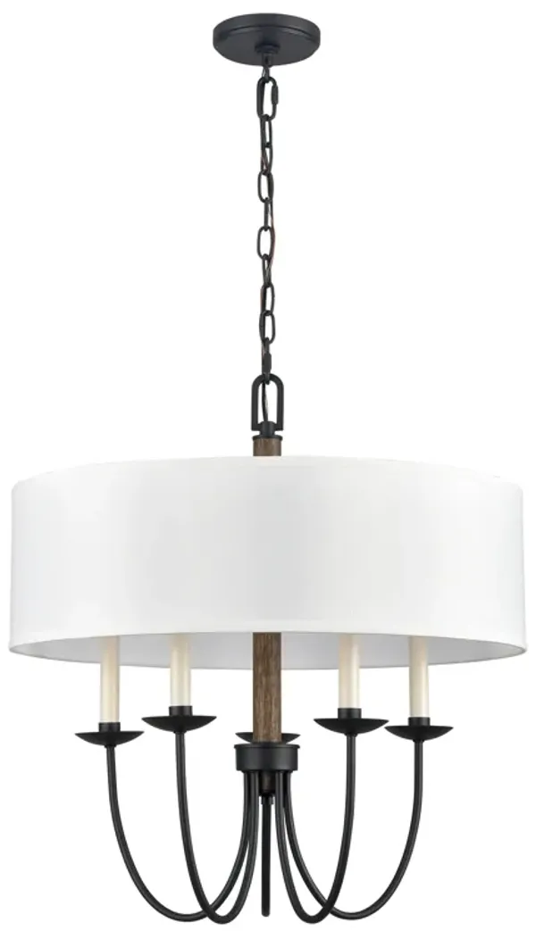 Neville 23'' Wide 5-Light Black Chandelier