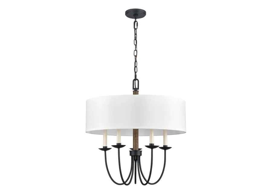 Neville 23'' Wide 5-Light Black Chandelier