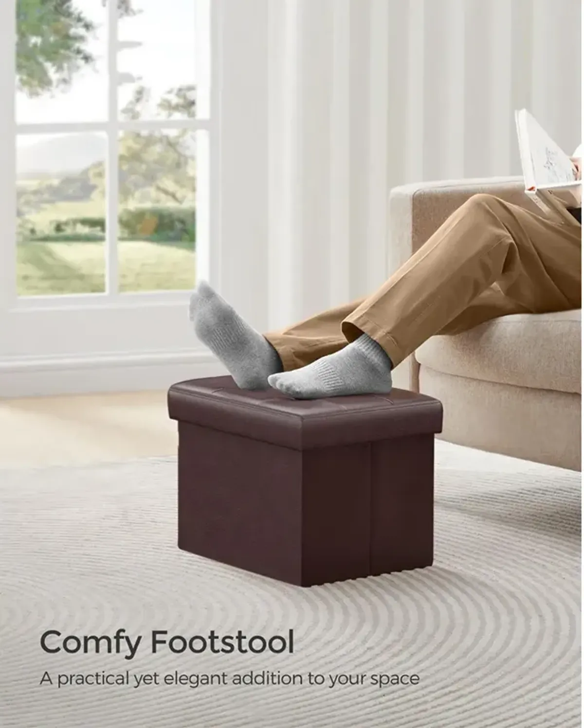 Small Folding Storage Ottoman