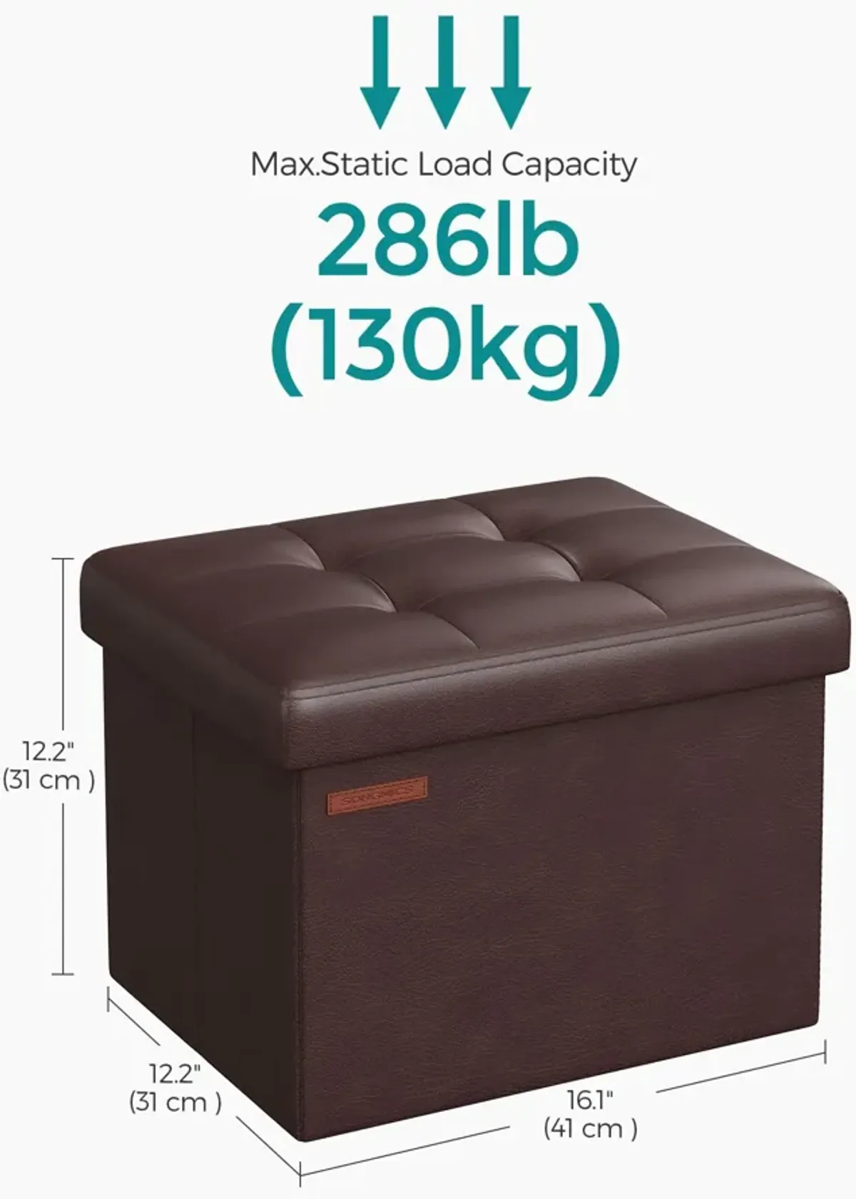 Small Folding Storage Ottoman